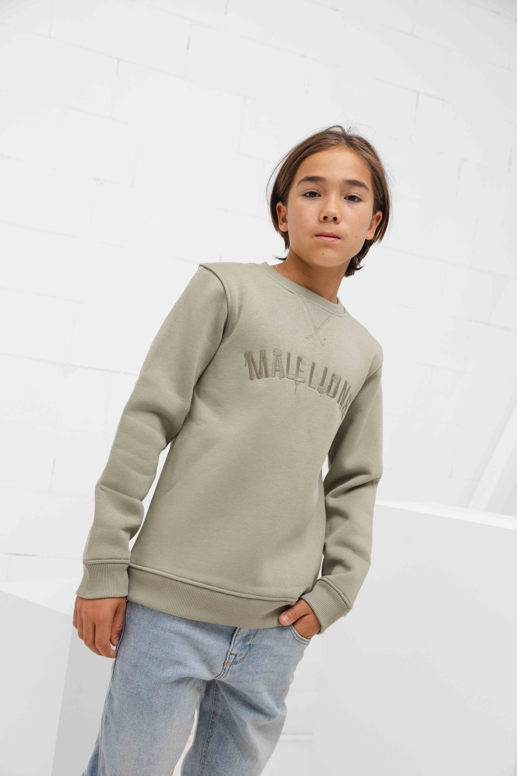 Malelions Paint Sweater Kids Lichtgroen