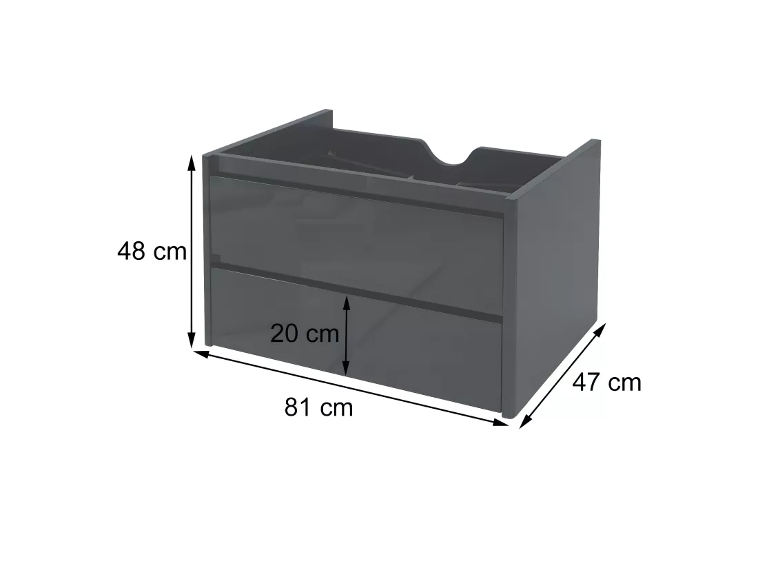 Meuble sous-lavabo MCW-B19, noir
