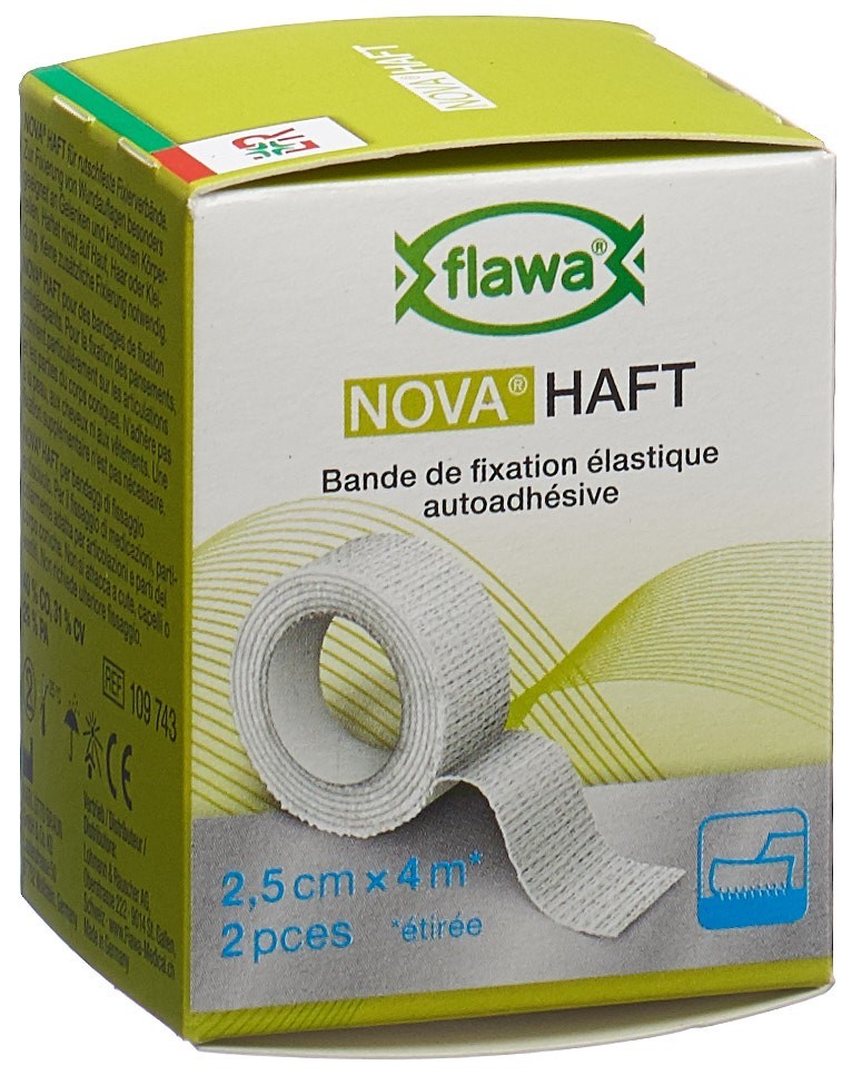 FLAWA Haft kohäsive Gazebinde 2.5cmx4m 2 Stk
