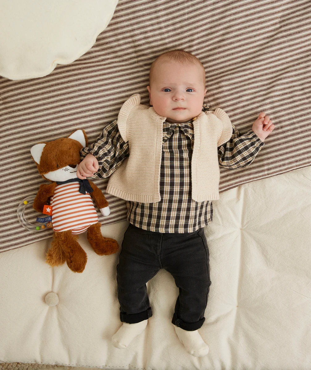 PANTALON SLIM EN DENIM GRIS FONCÉ LESS WATER BÉBÉ FILLE