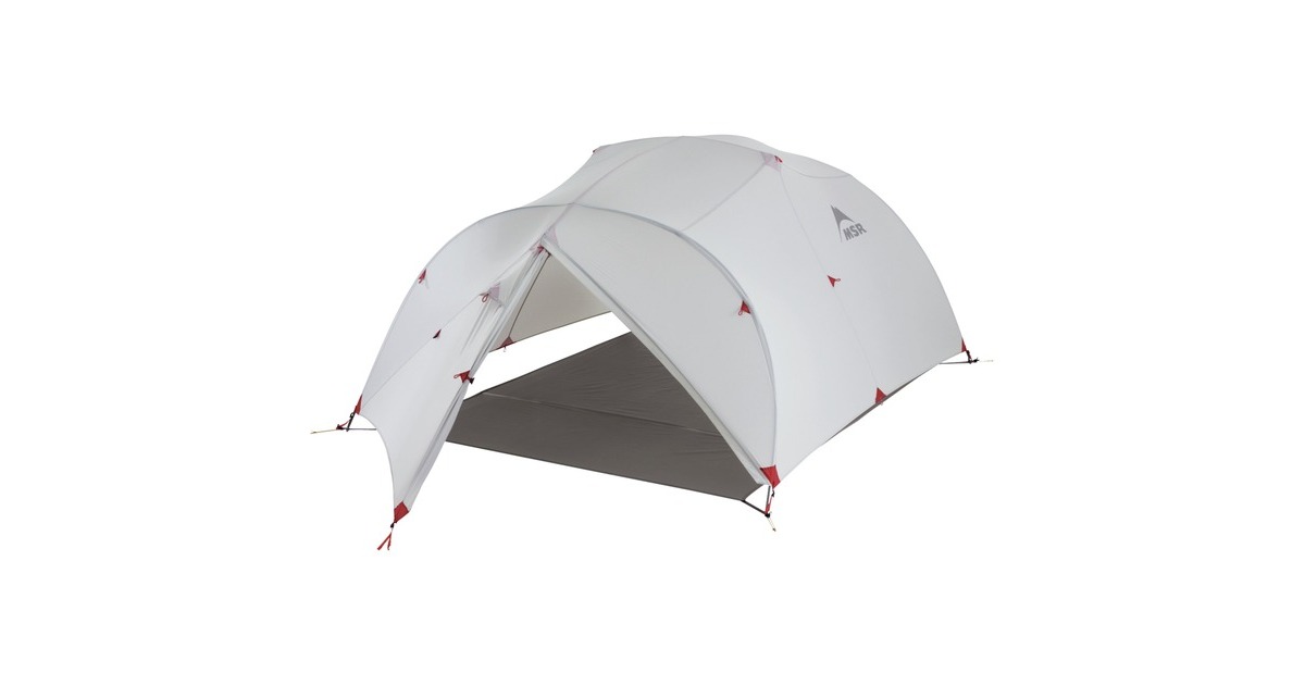MSRMutha Hubba NX 3-Persoons Tent  (Lichtgrijs/rood, Model 2021)