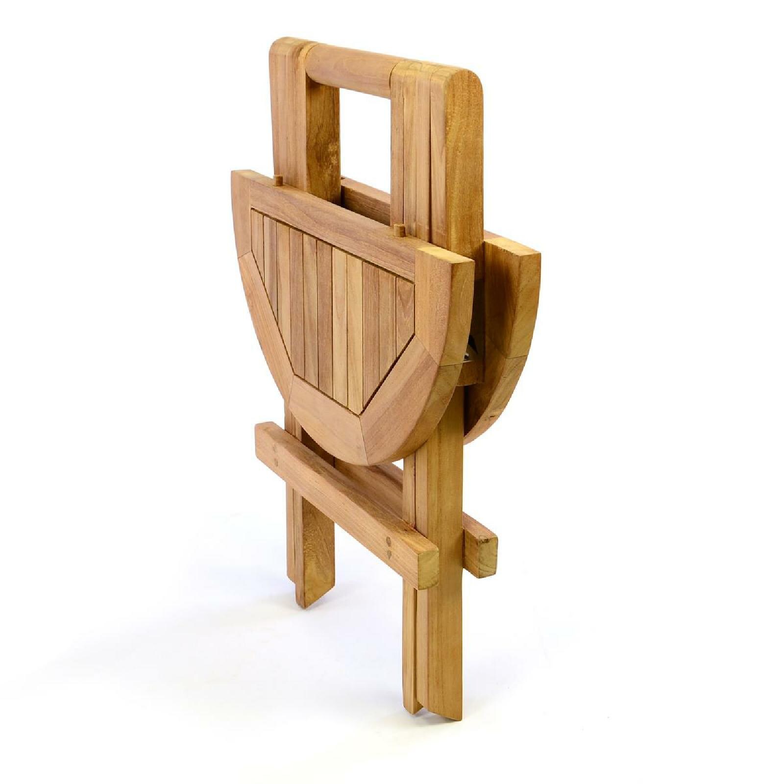 VCM Beistelltisch Blumen Hocker Tisch klappbar Teak Holz H 46cm Ø 40cm