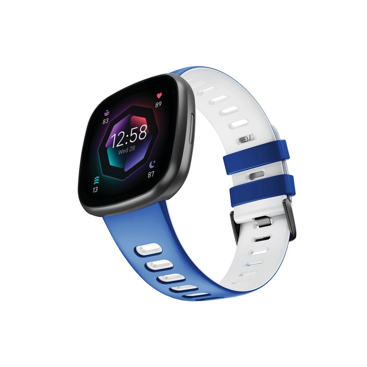 Twin Sport armbånd Fitbit Sense 2 - Blå/hvit