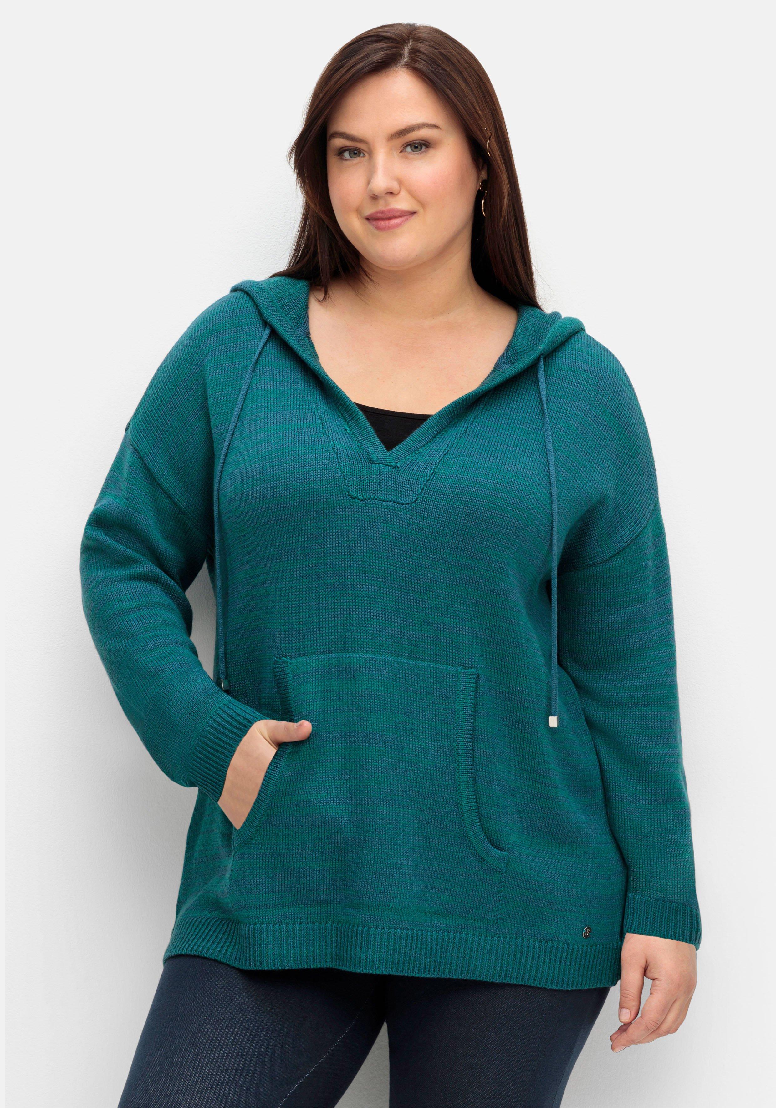 Kapuzenpullover mit Kaschmiranteil, in melierter Optik