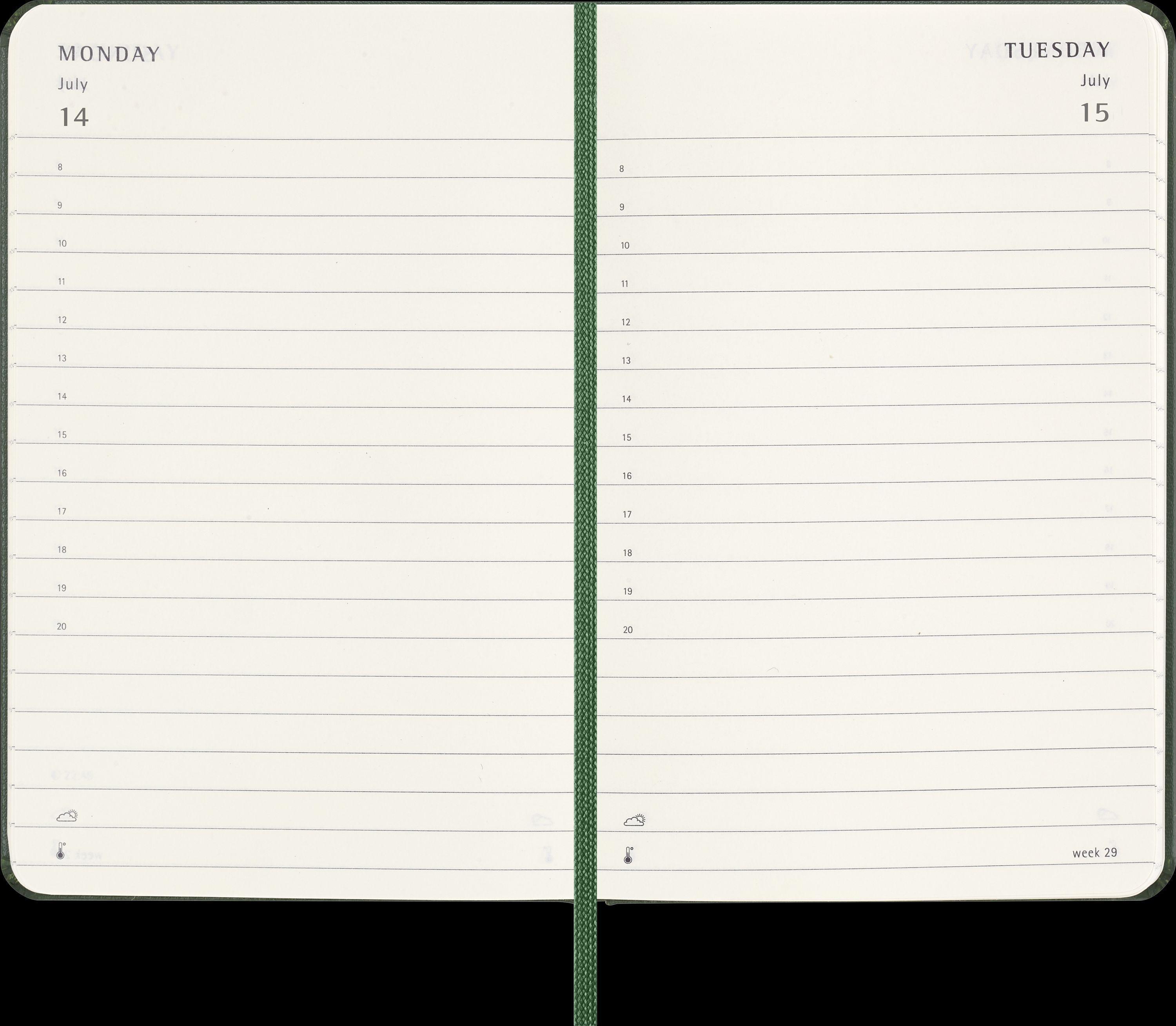 Moleskine 12 Monate Tageskalender 2025, Pocket/A6