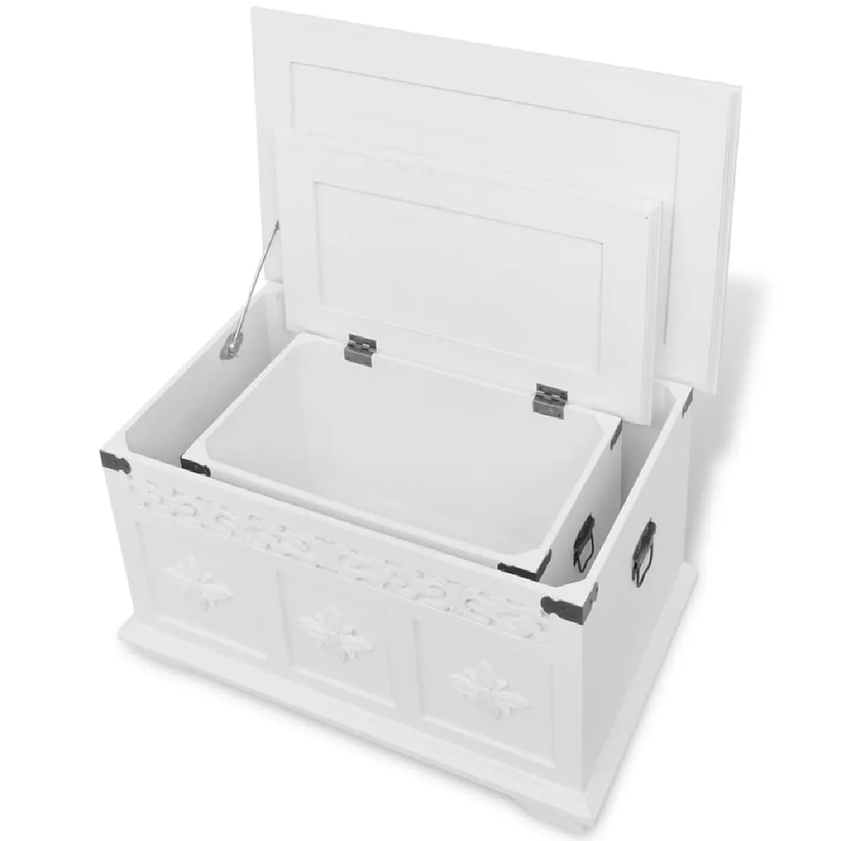 VIDAXL Ensemble de Coffres - Blanc (2 pcs)