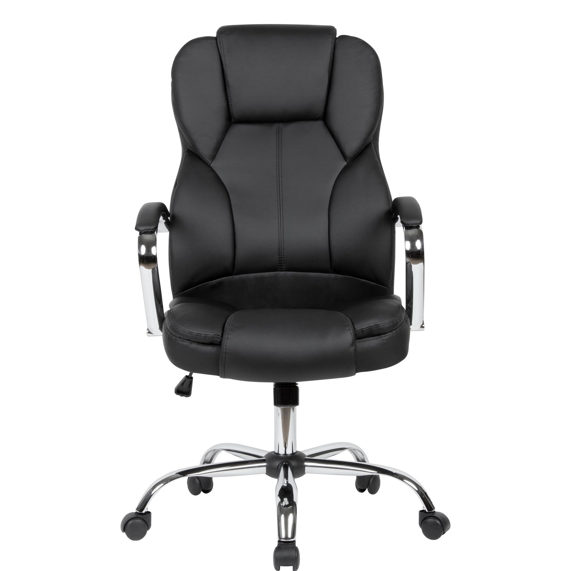 FineBuy Bürostuhl Kunstleder Schwarz Büro Chefsessel Schreibtischstuhl 120kg