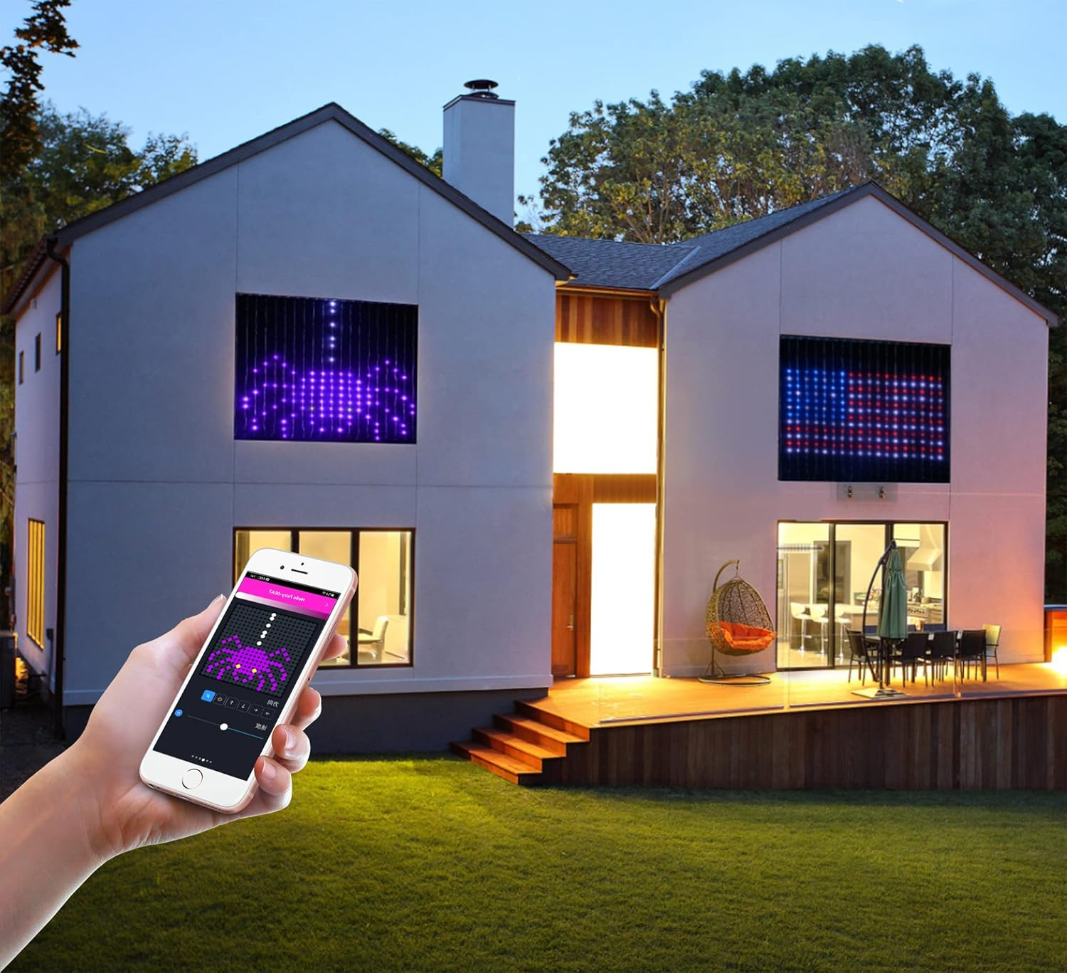 (2x2m) 400 LED's Deko USB Lichterketten DIY Vorhang Beleuchtung inkl. App Steuerung   Fernbedienung (IP65) - Bunt