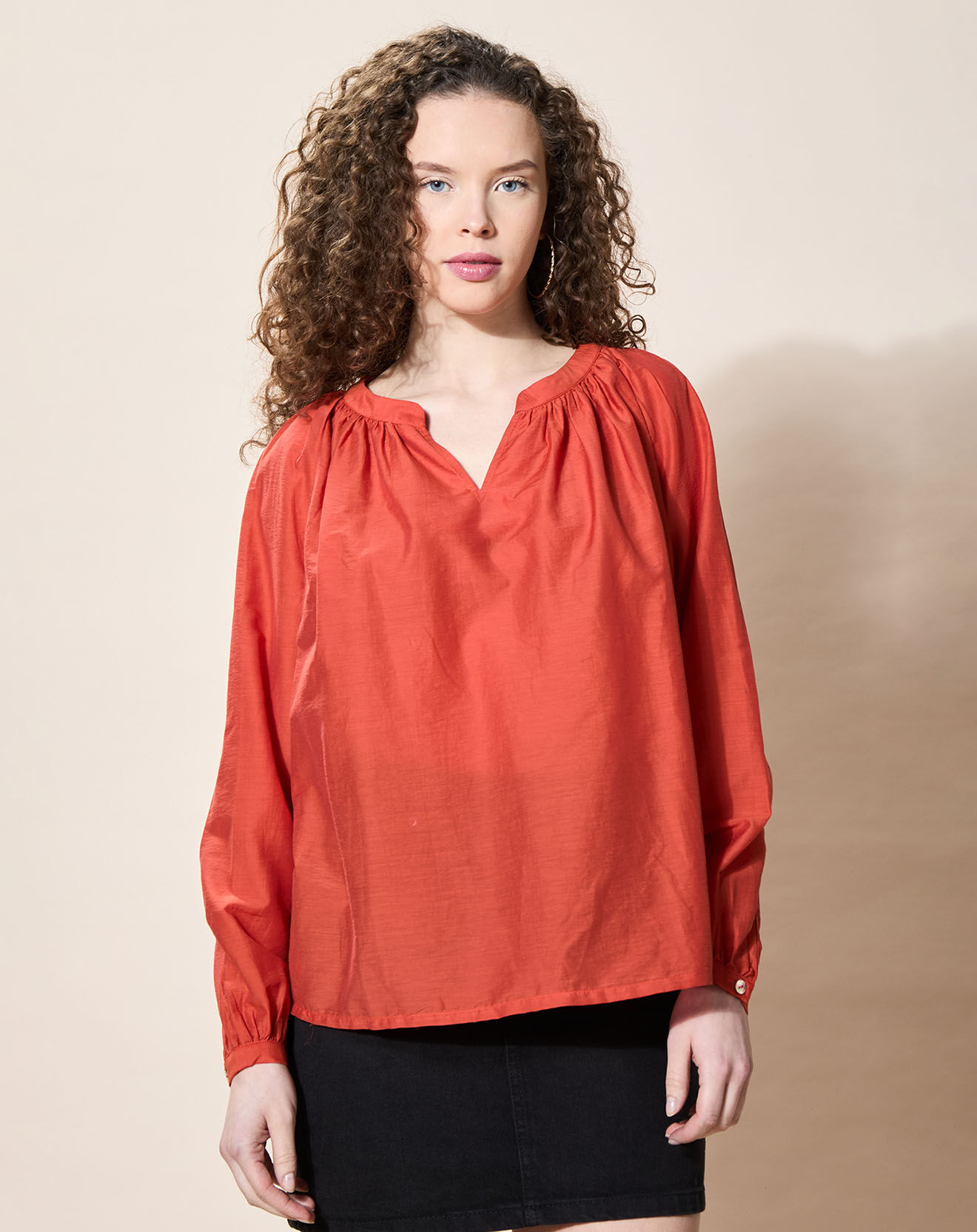 Louizon Blouse loose Olivera rouge