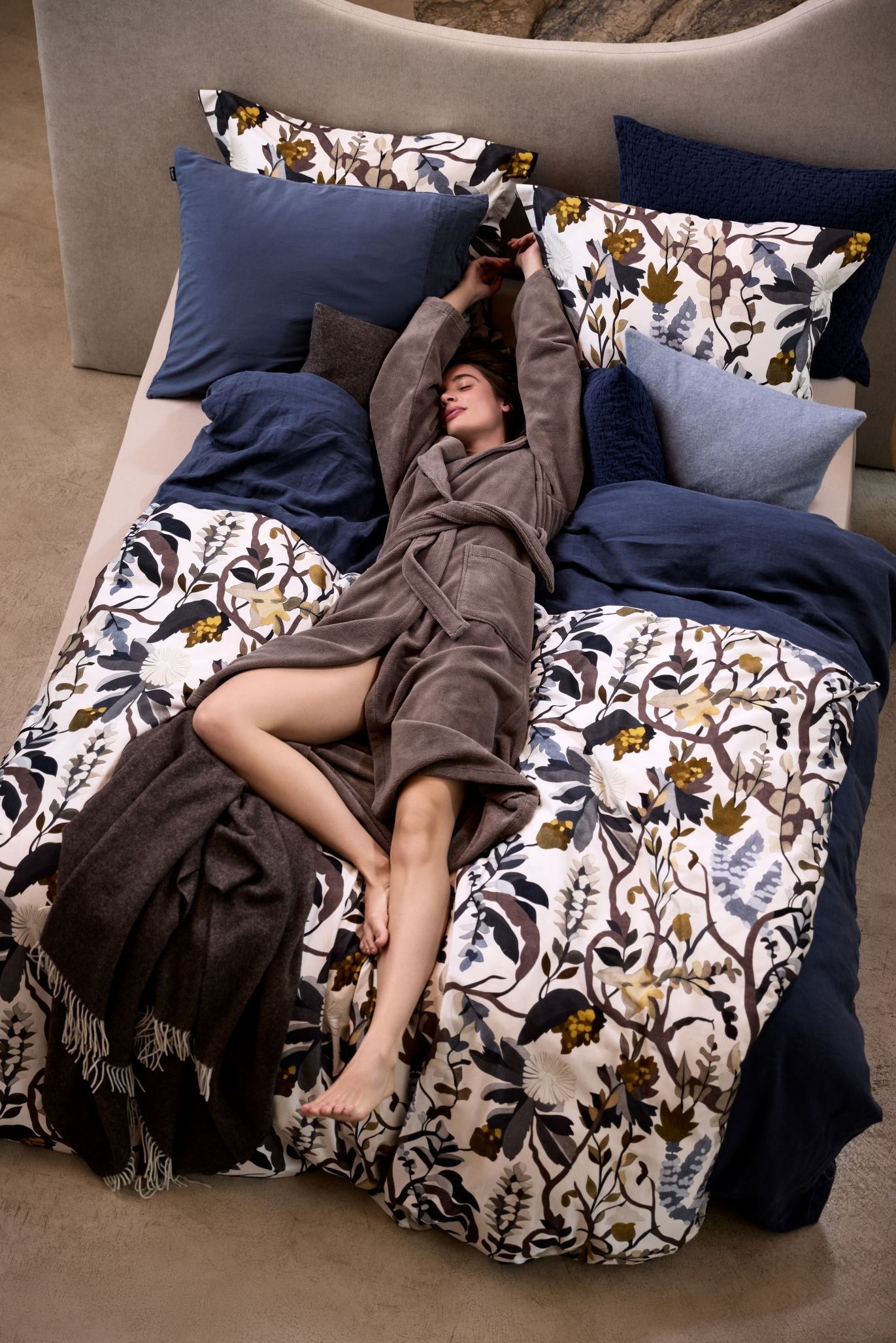 Beaumont Badjas Espresso | L | Bruin | Katoen | Polyester | Bamboe