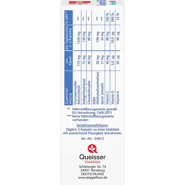 Glucosamin 1550 + Kollagen + MSM + Vitamin C