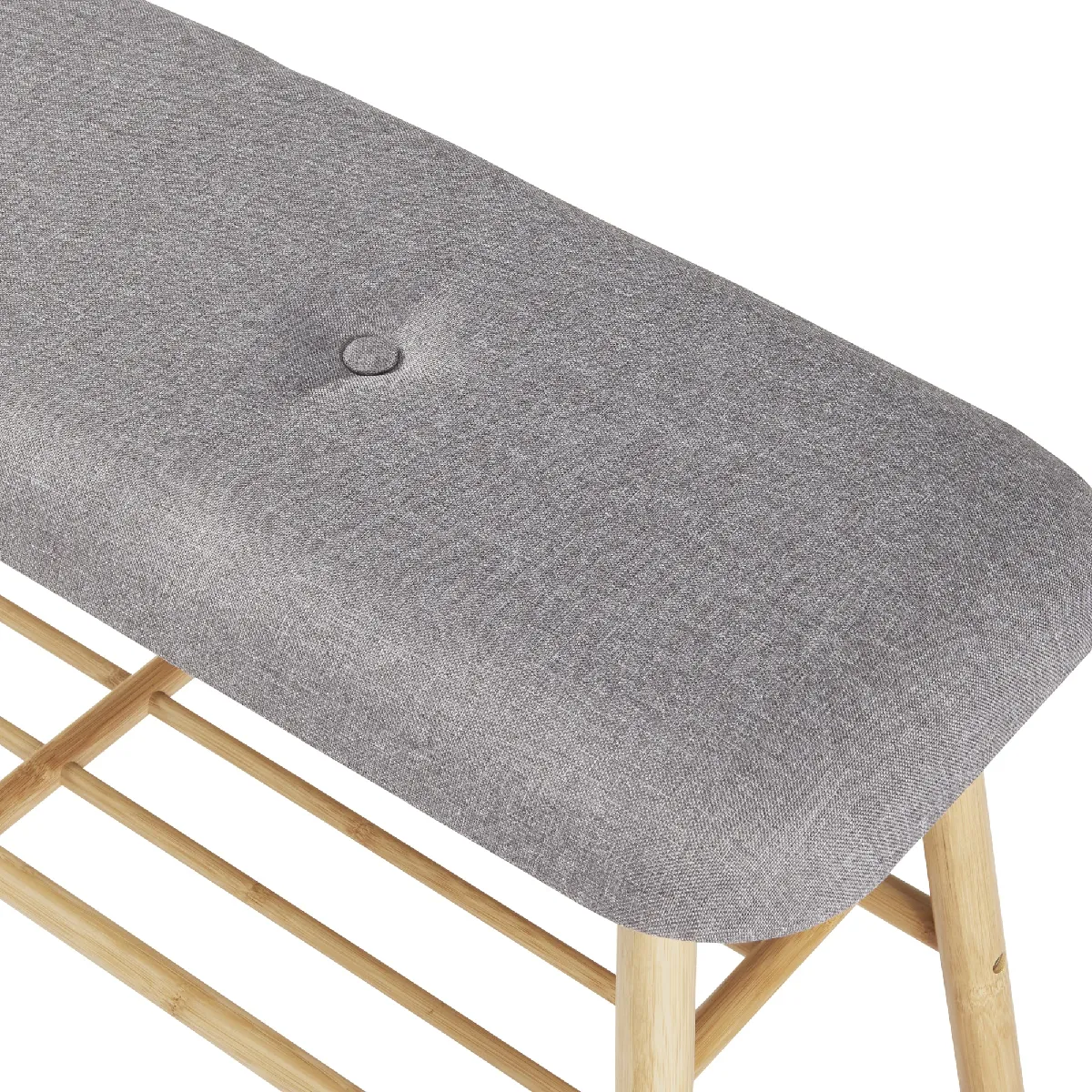 Helloshop26 Banc à Chaussures en Bambou - Naturel et Gris