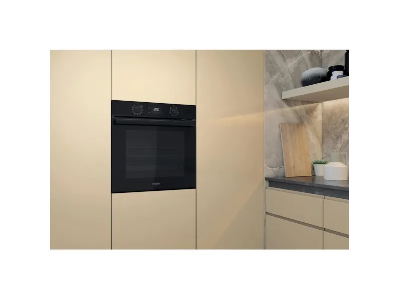Whirlpool OMR58HU1B - Ovn - til indbygning - niche - bredde: 56 cm - dybde: 56 cm - højde: 58.3 cm - med selv-rengøring - Klasse A  - sort