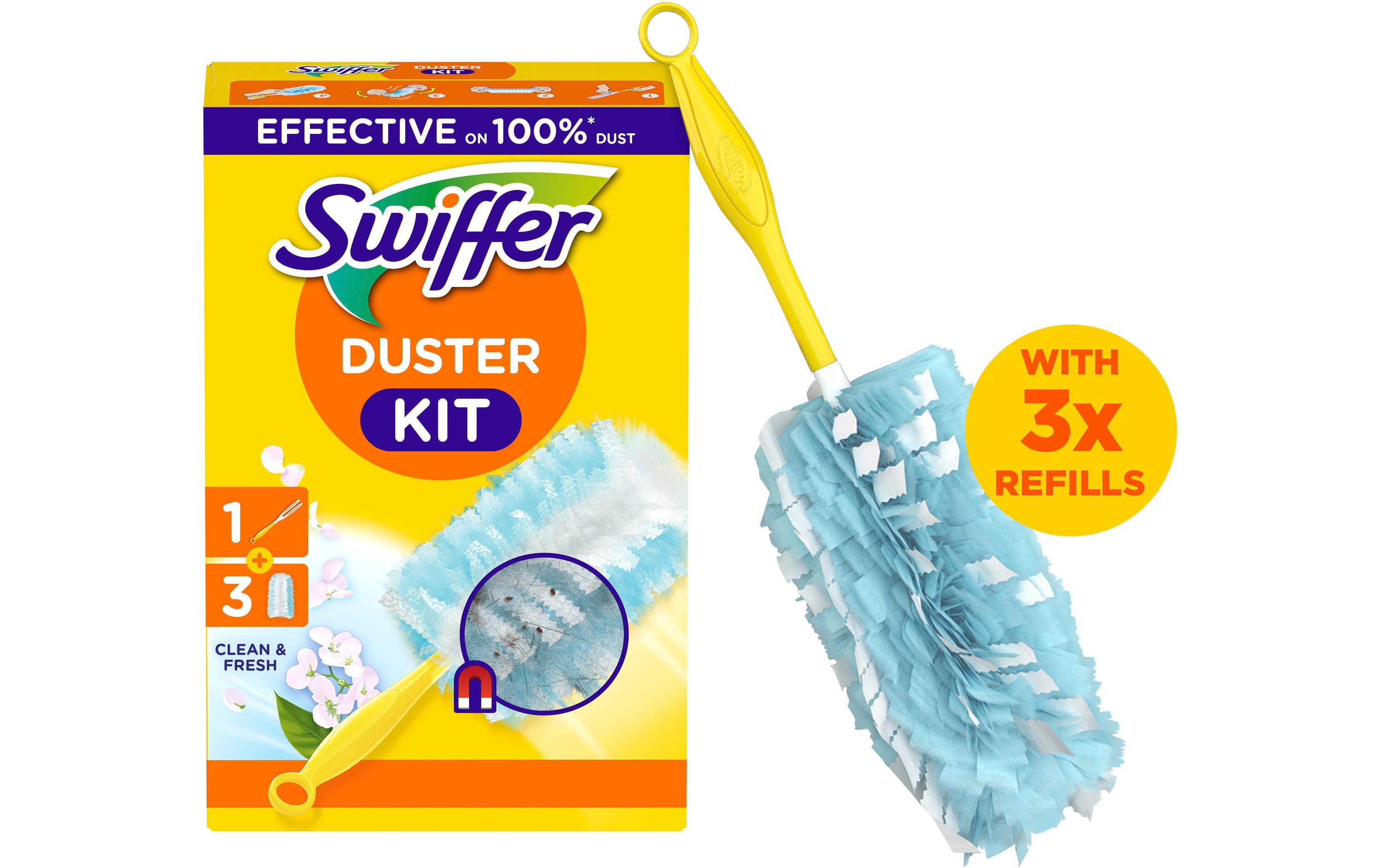 Staubmagnet mit Griff 3 Stück, Blau/GelbStarterset mit Dufttücher