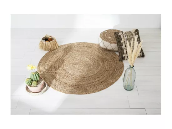 Tapis rond décoratif en Jute D 120 cm