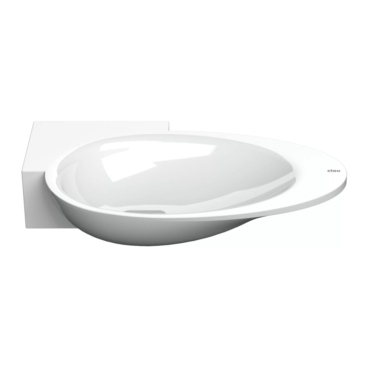Clou First hoekfontein mineraalmarmer 39cm met kraangat links wit glans