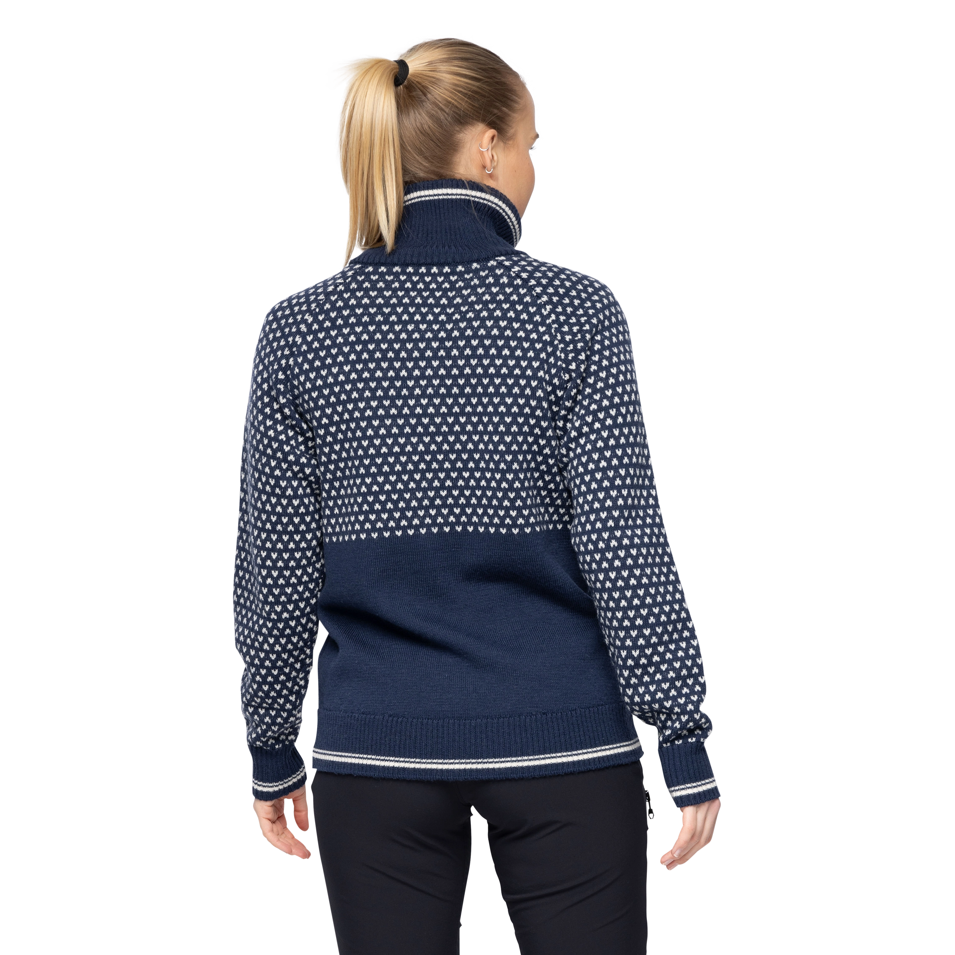 Alvdal Wool W Half Zip Navy / Vanilla White