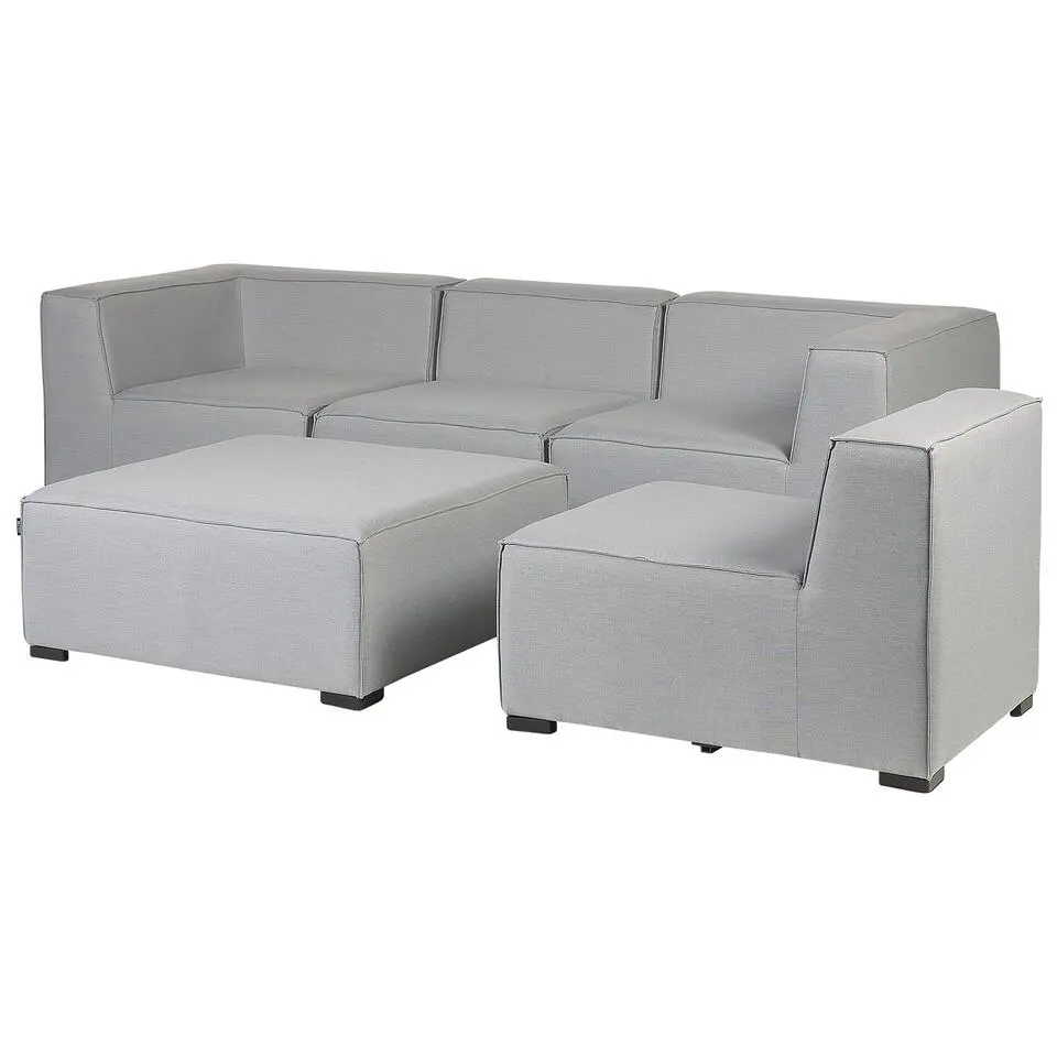 AREZZO - Tuinbank voor 4 - Lichtgrijs - Polyester