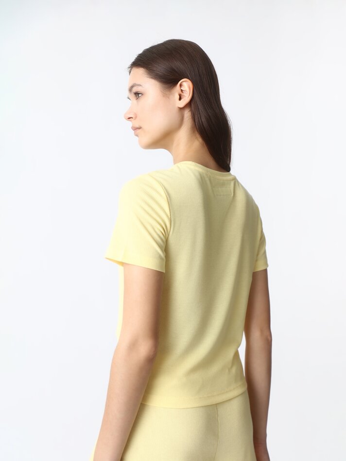 Blusa de pijama canelada - Amarela