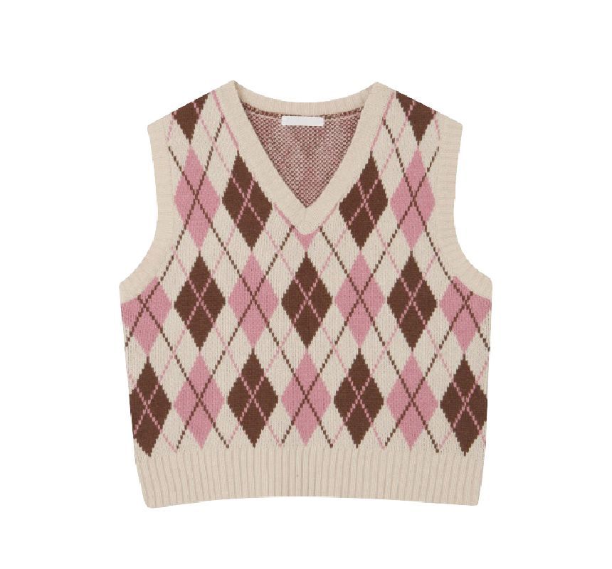 Amyway - V-hals Argyle Trui Vest