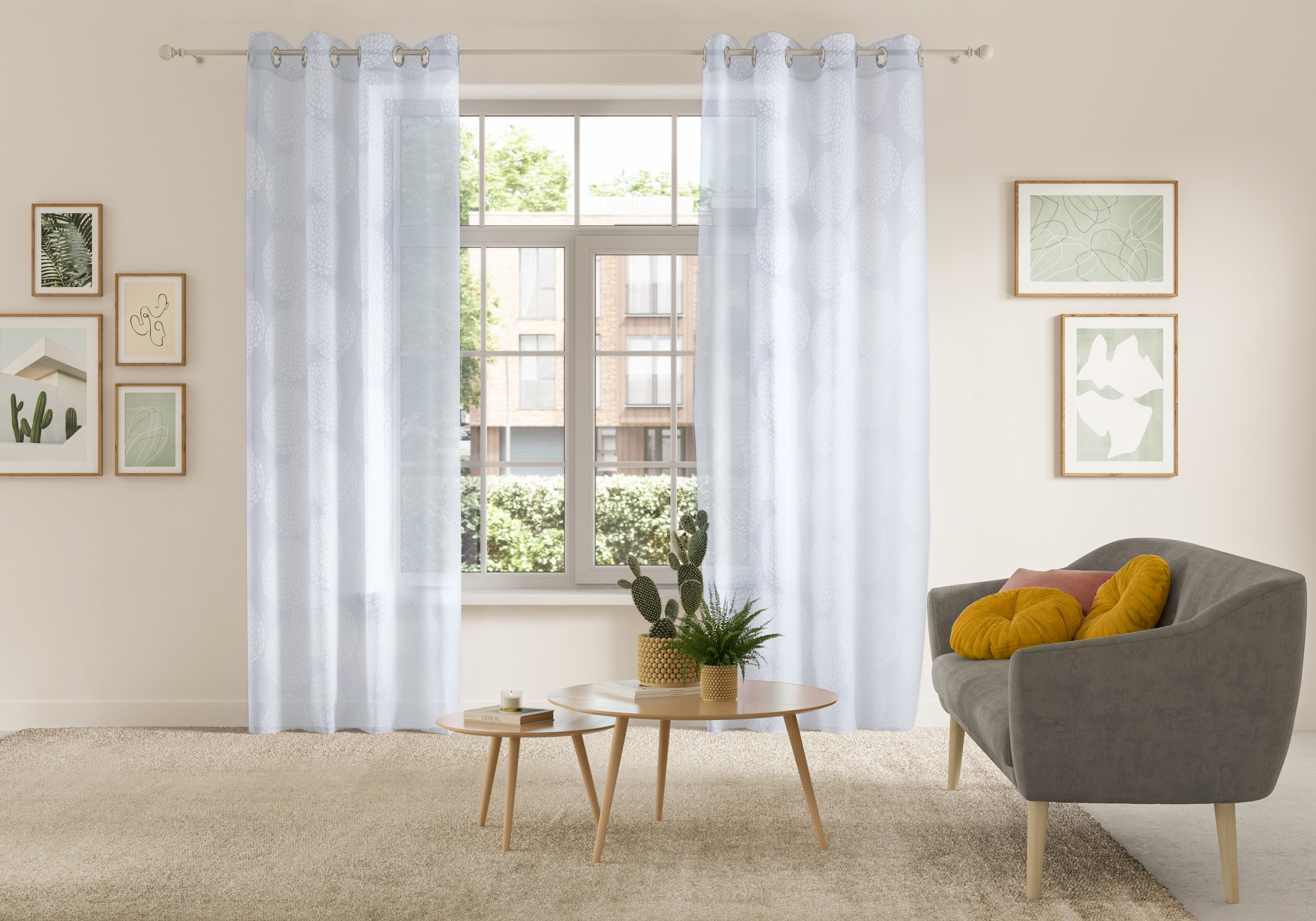 my home Gardine »BELEM« Ösen 1 Stk. tlg. 1 Schal, Polyester, Kreise