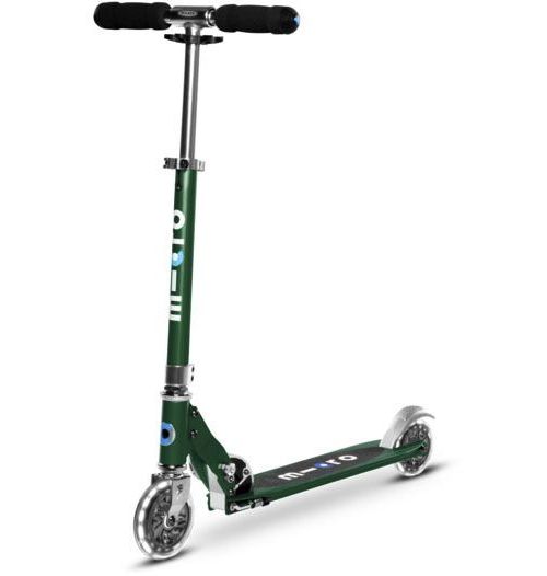 Micro Sprite LED klappbarer Aluminium Scooter mit LED-Rollen Wald Grün