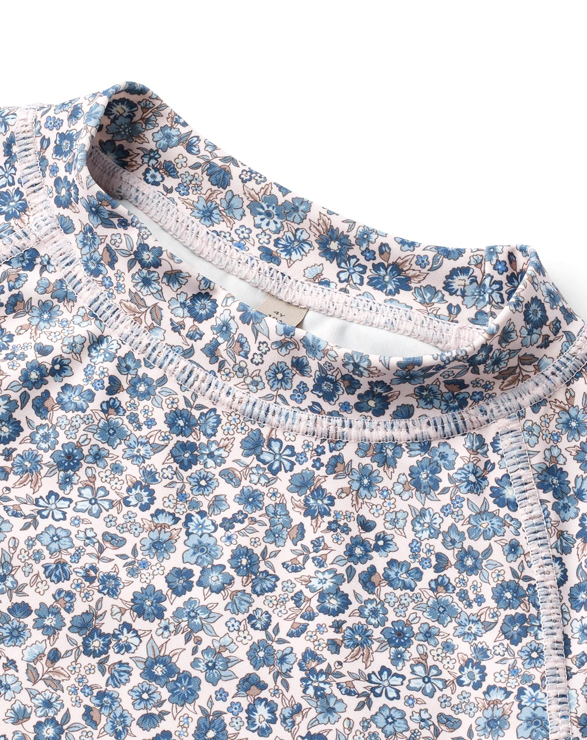 Kurzarm-Badeshirt JACKIE FLOWER in blue