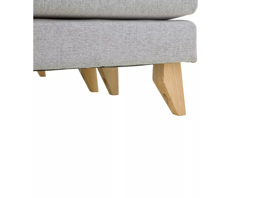 Canapé d'angle réversible 4 places en tissu gris clair Norden