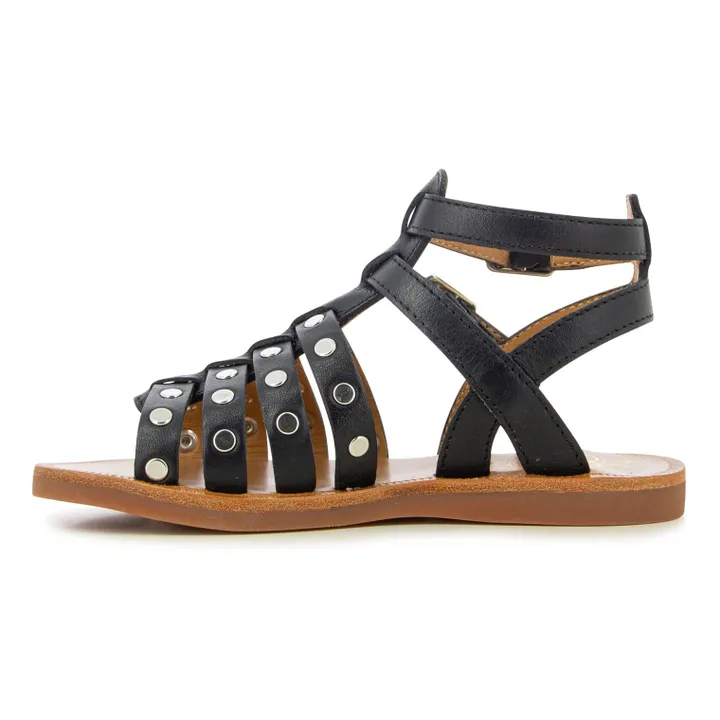 Pom d'Api Sandales Plagette Stud | Noir