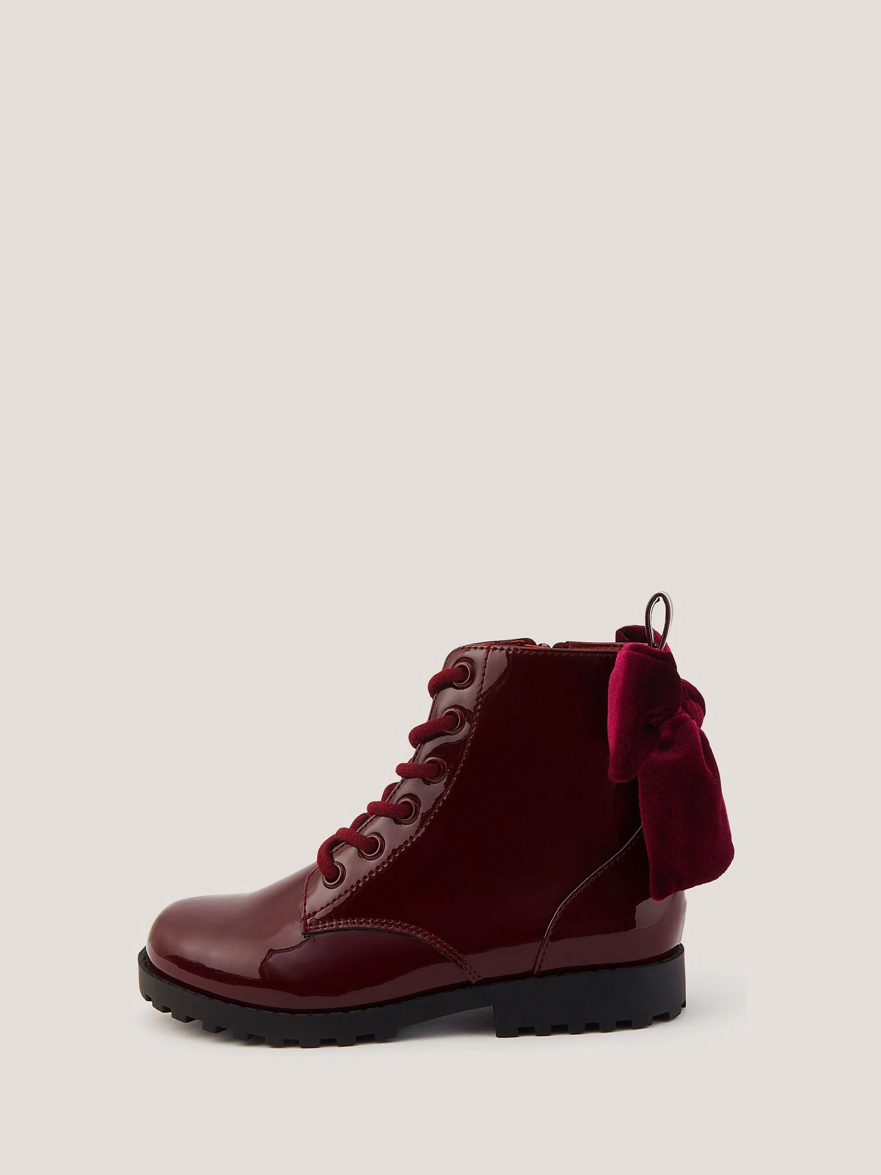 Rood - Monsoon Bow Patent Lace Up Boots