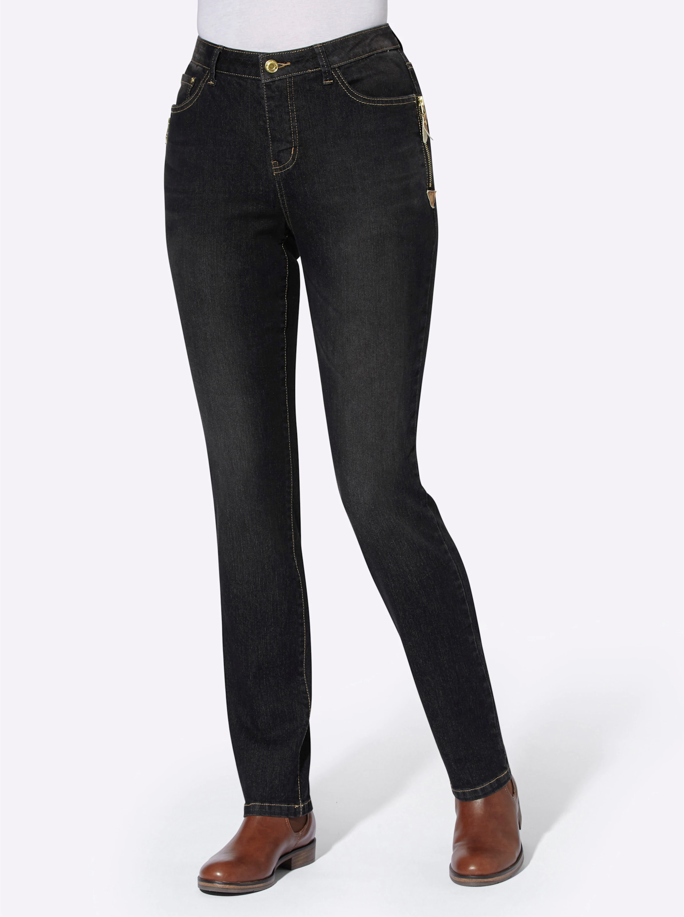 5-Pocket-Jeans in black-denim