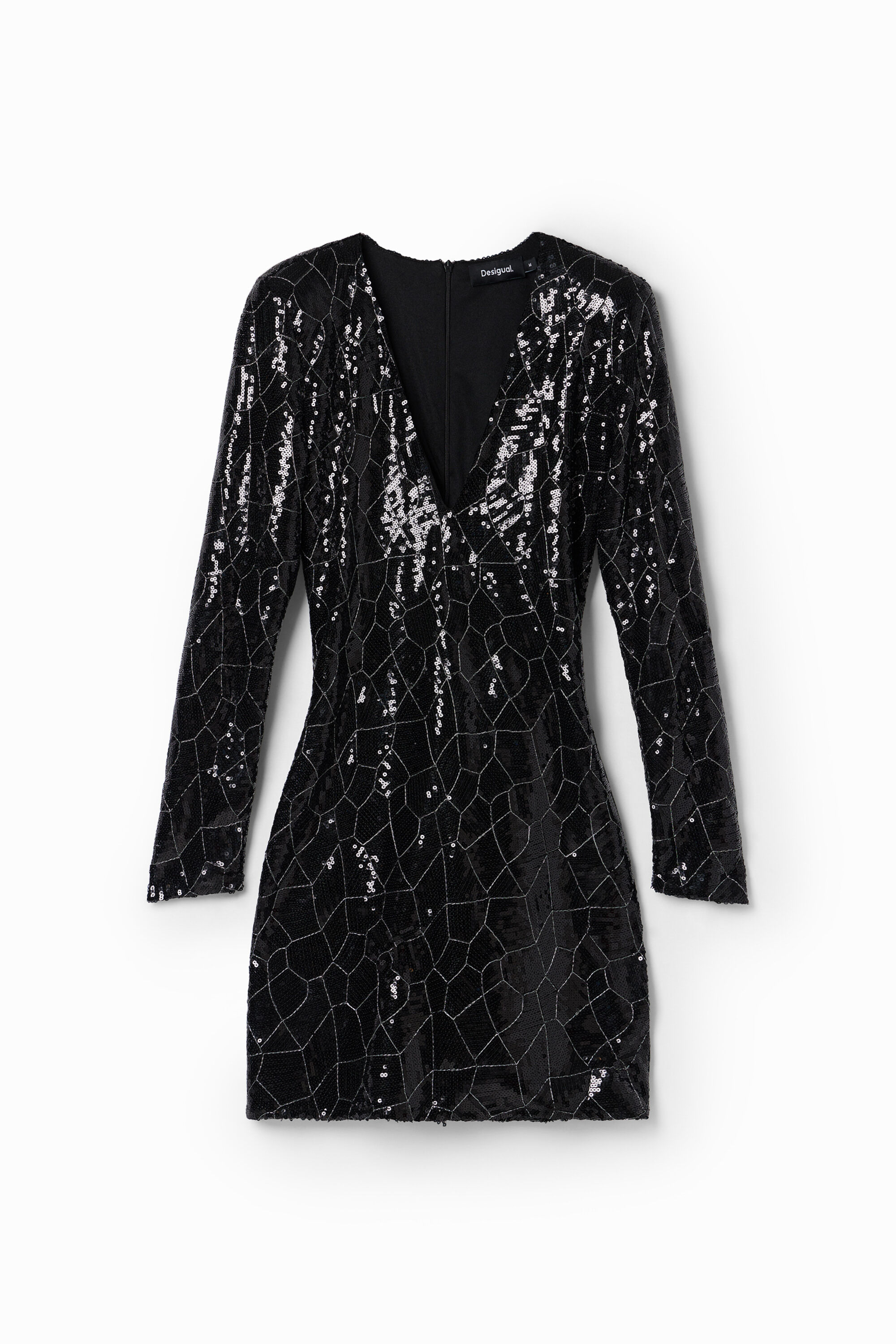Vestido curto com lantejoulas