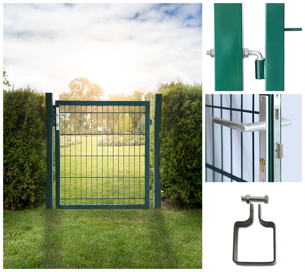 Home Deluxe - PORTARIUS Tuinpoort - Kleur: Groen, Hoogte 140 cm - incl. handgreep, slot en sleutel | Tuinpoort, opritpoort, binnenplaatspoort