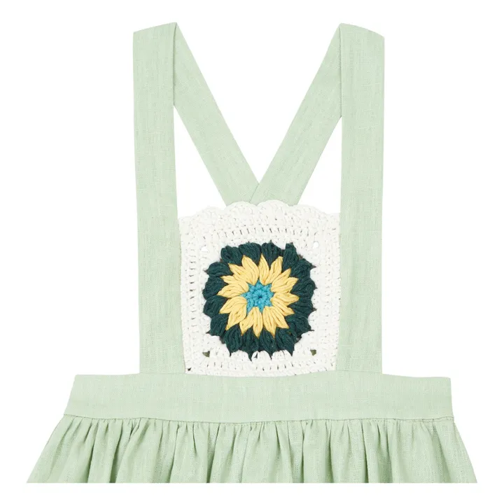 RKO Robe Tablier Lin Crochet | Sauge