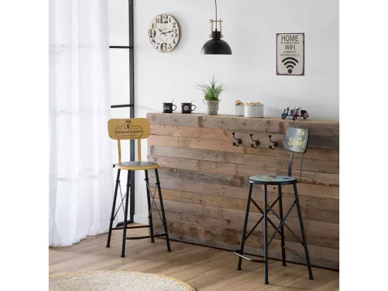 Horloge murale en bois blanc d34x2h