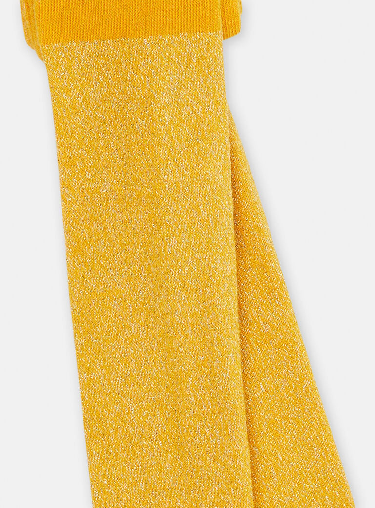 Collants jaunes en lurex bébé fille
