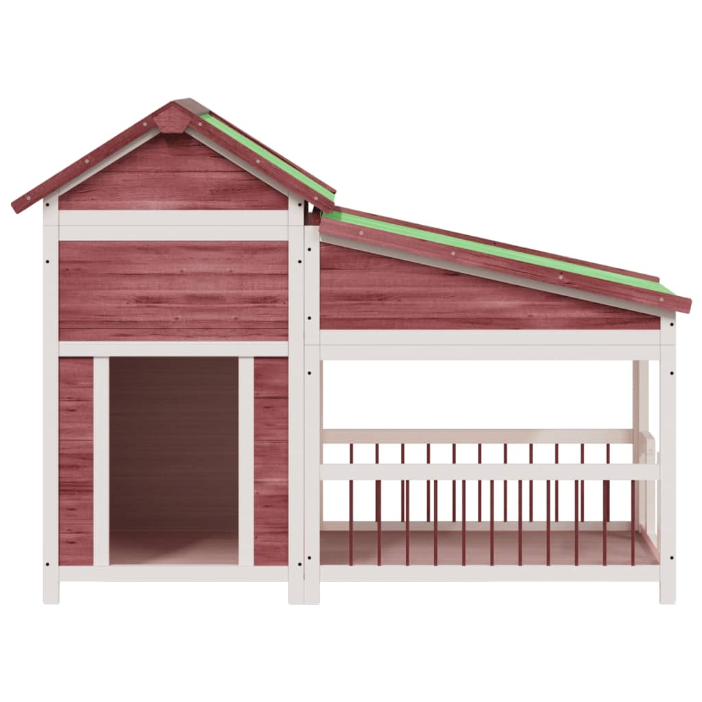 Casinha para cachorro vidaXL, madeira maciça de pinho, cor mocha, 143x60,5x109 cm