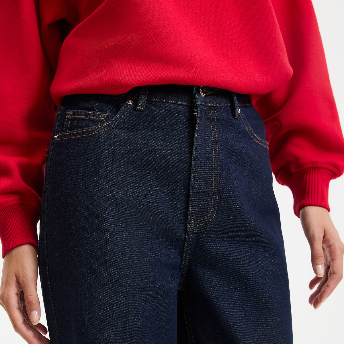 COLEÇÕES LA REDOUTE<br>Mom jeans, algodão orgânico, Signature PAULINE