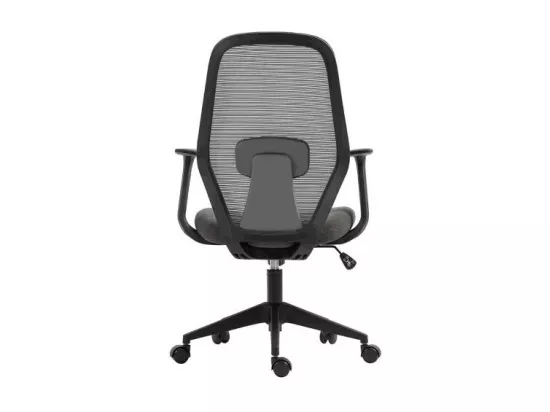 Chaise de bureau JANE – Tissu filet noir et gris – Confort et modernité pour votre espace de travail