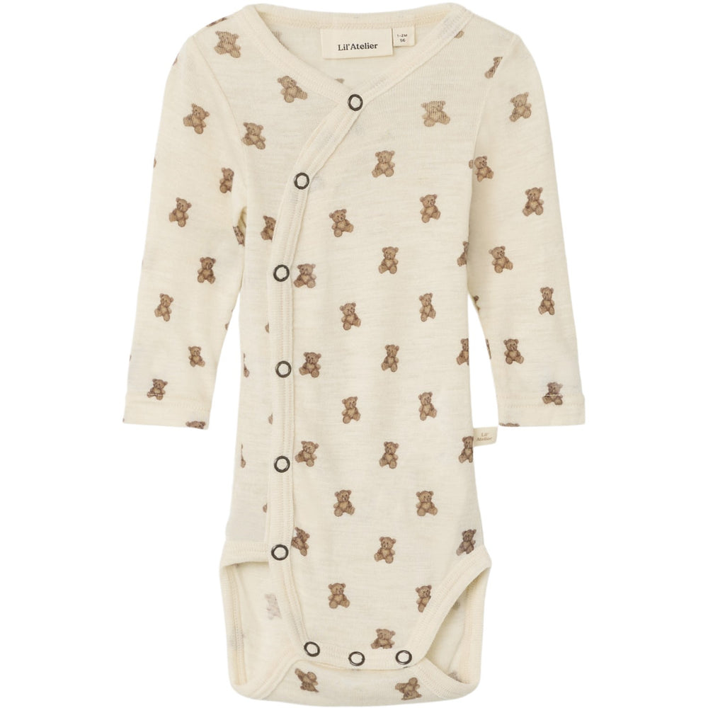 Køb Lil'Atelier Turtledove Melange Nbnnalu Wo/Mo Ls Slim Slå-om Body Lil