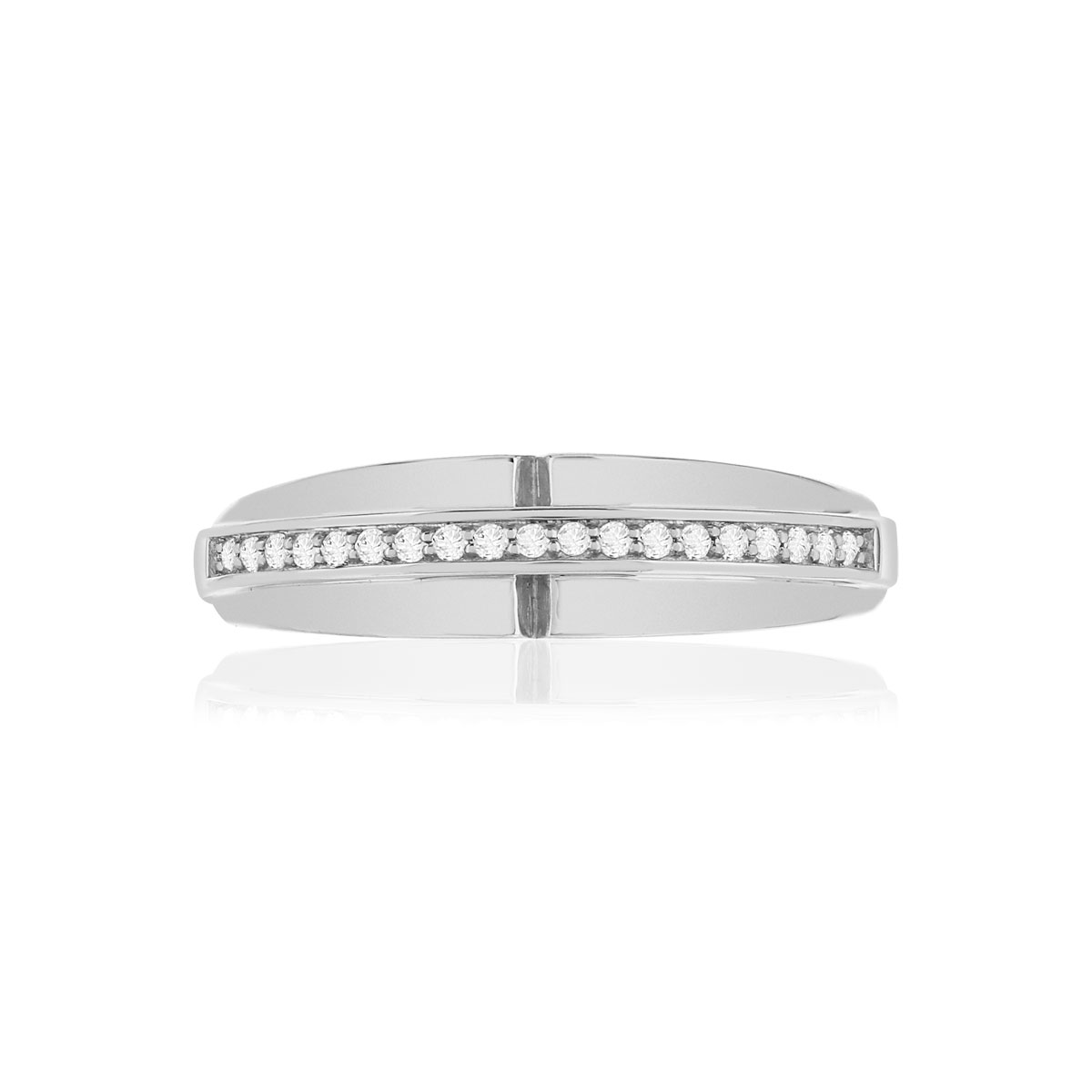 Bague VAN BRILL or blanc 750, diamants.