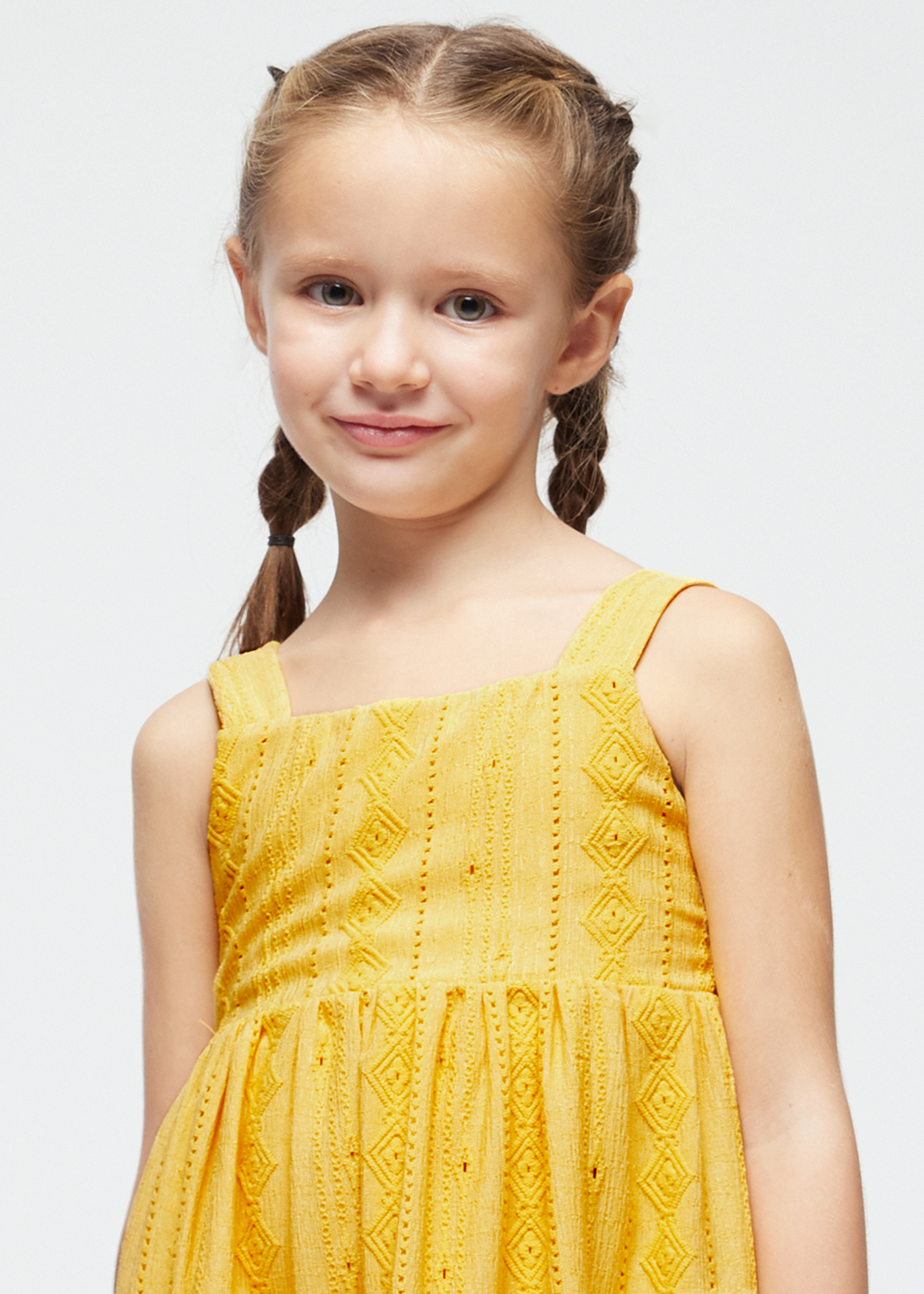 Vestido perfurado com estampa de flamingo para meninas