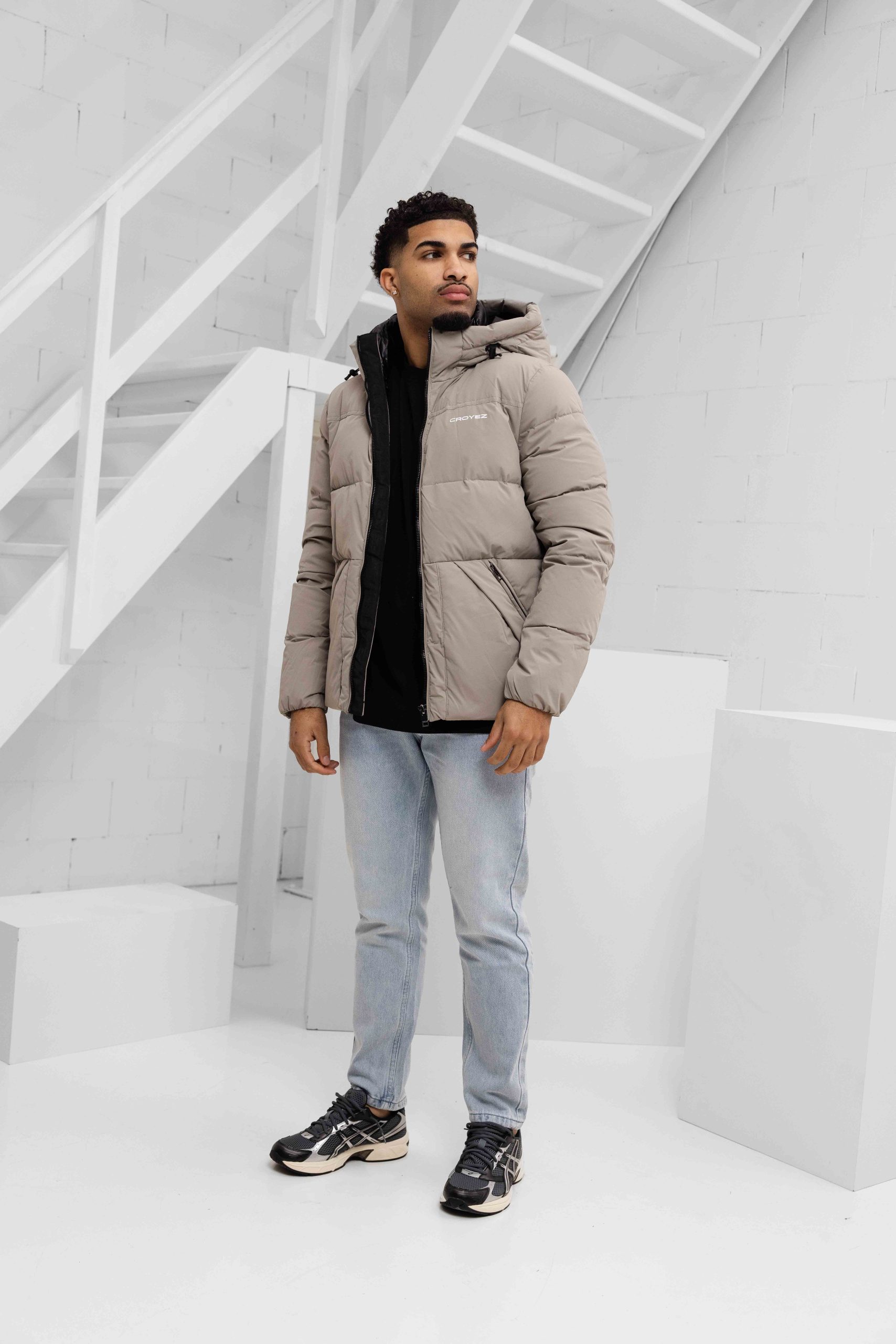 Croyez Down Puffer Jas Heren Lichtbruin