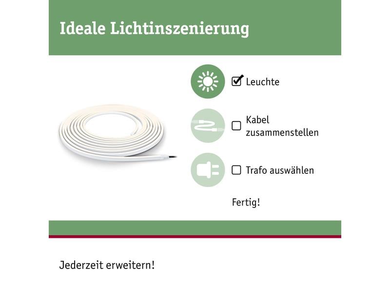 Paulmann LED-Stripe Plug & Shine Smooth, 3000K, 10m, Weiss Outdoor Stripe
