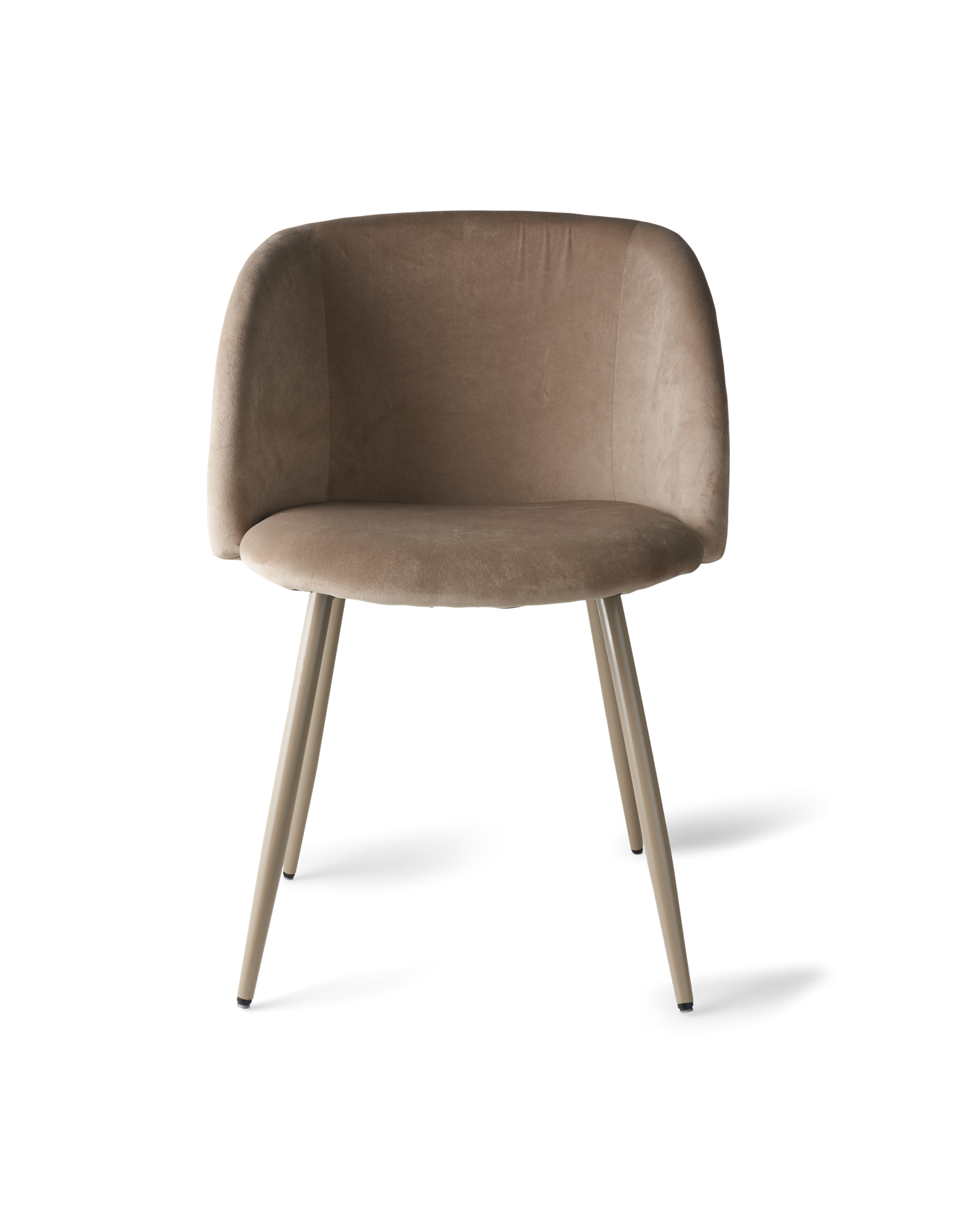 Stol i velour | Polyester/poppeltræ/jern. 54 x 47 x 81 cm. | Sand