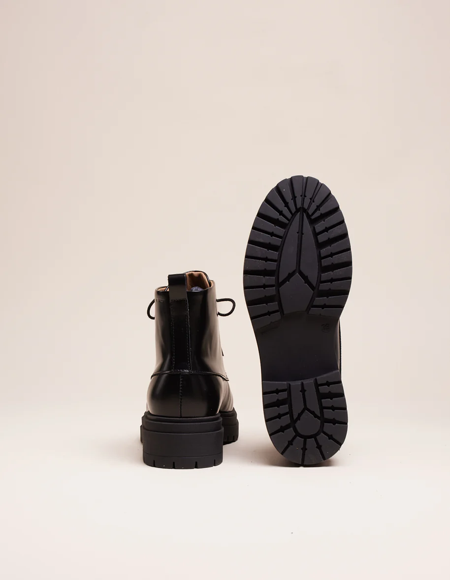 Bottines à lacets Bérénice - Cuir box noir