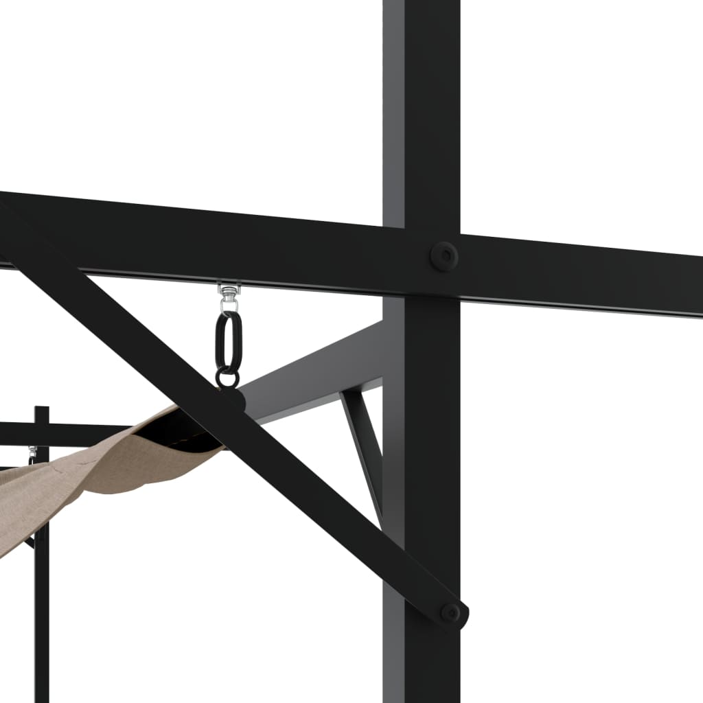 Pergola avec toit rétractable taupe 295x292x230 cm