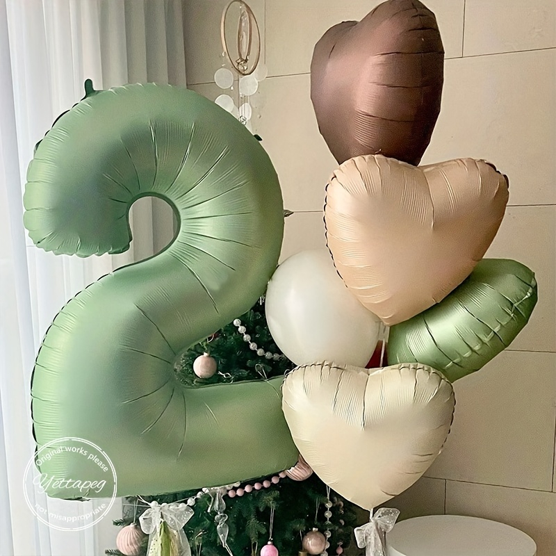 (90cm) Zahlen Ballon Geburtstags Party Luftballon Folienballon - Zahl 4 / Pastell Grün