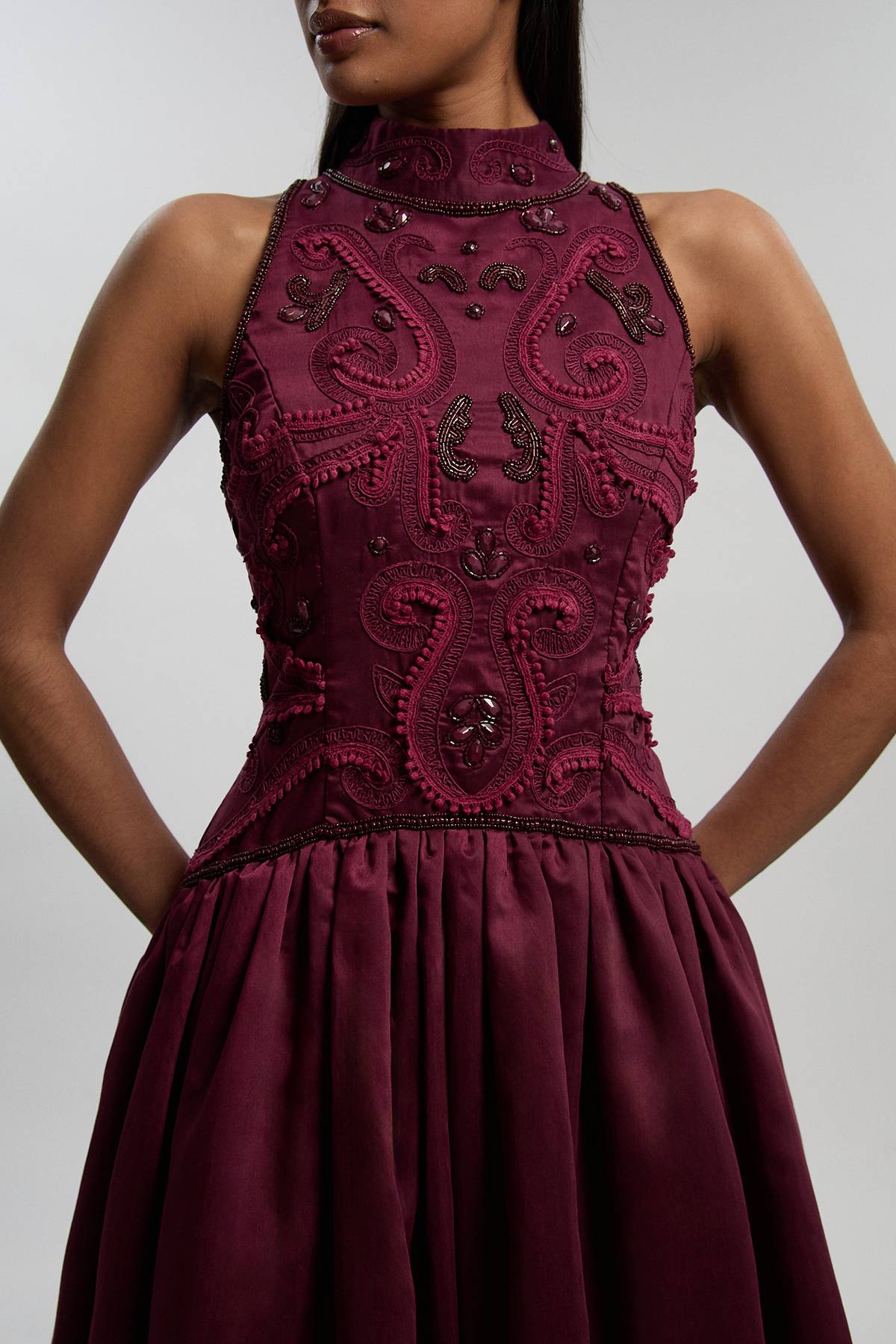 KarenMillen Robe De Bal En Taffetas Ornée De Broderie Cornelli