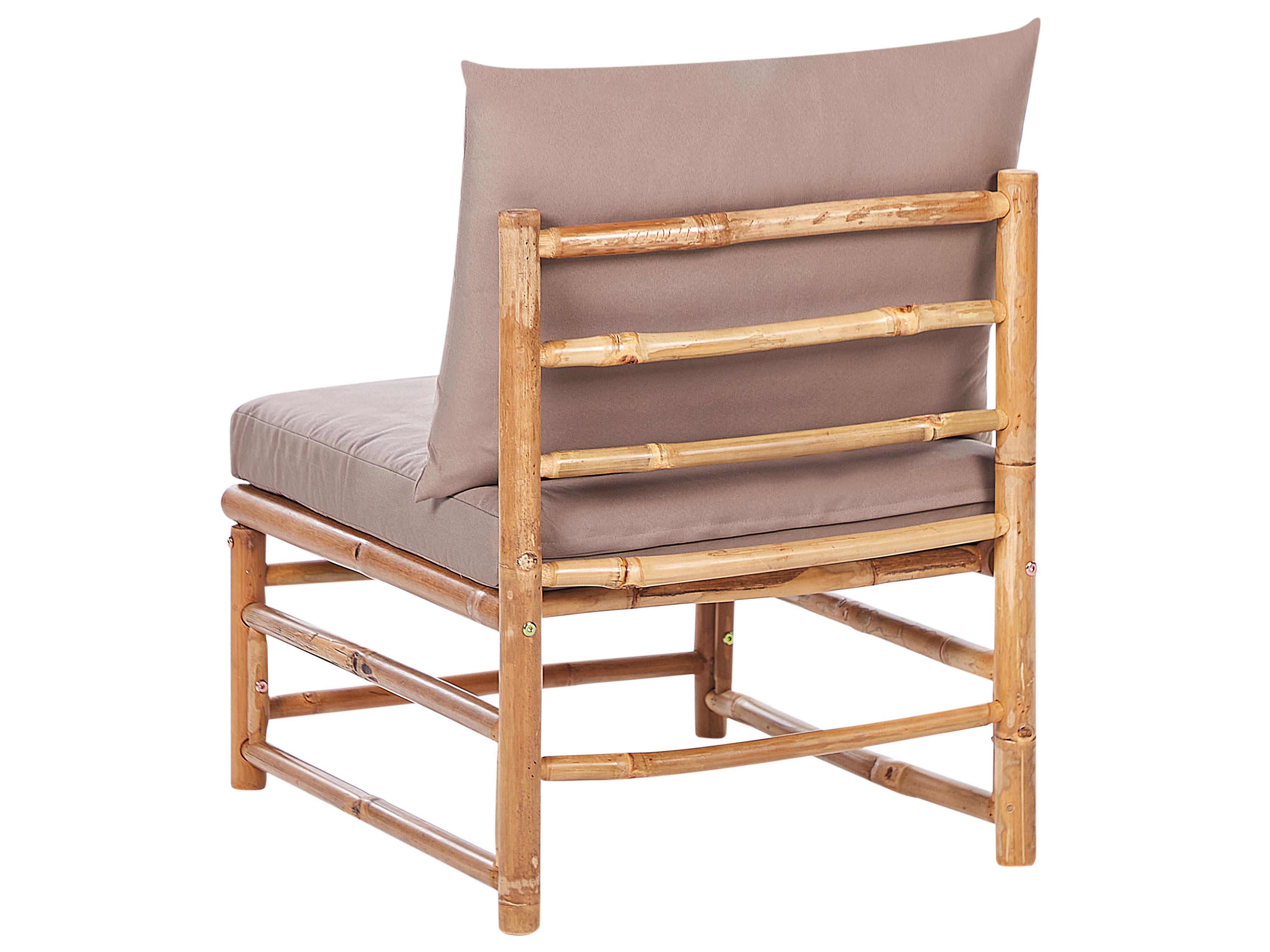 Loungeset met tafel 5-zits CERRETO linkszijdig Bamboehout Taupe